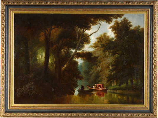 Неизвестный художник. Катание на реке